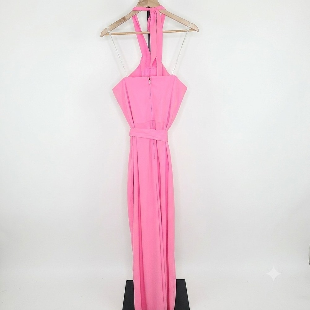 Lilly Pulitzer Jumpsuit Pink Halter Rosette 3D Flower Wide Leg Romper Party 12 - Picture 6 of 10